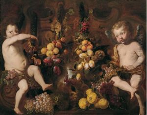trionfo Di Frutta Con Amorini
