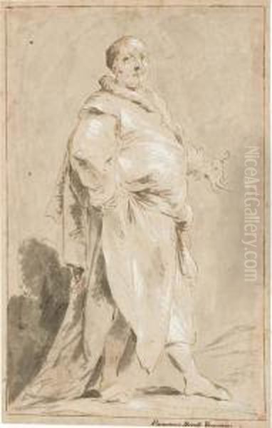 Homme Debout Vetu D'un Manteau - view 1