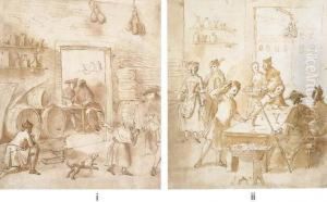 The Interior Of An Inn During Carnival by Pietro Antonio Novelli