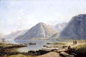 View of Lake Geneva with the Town of Villeneuve by Francis Danby