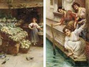 Awaiting The Gondola; The Fruit Stall by Stefano Novo