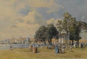The Fountain Of Mihrimah Sultan With A View Along The Bosphorus by Johann Novopacky