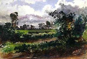 A View across the Artists Garden from his House at Exmouth Devonshire by Francis Danby