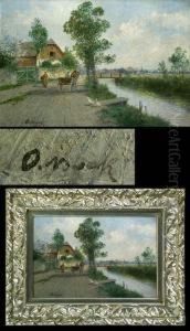 Fuhlingshafte Dorflandschaft Mit Pferdefurhwerk by Otto Nowak