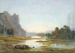 Sunset over a River Landscape