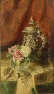 Still Life With Roses And Silver Tankard