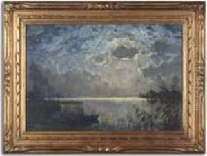 Crepuscule En Bord De Lac by Alexandre Nozal