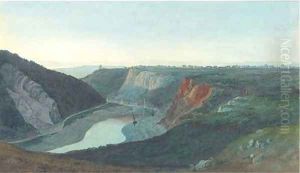 A view of the River Avon from Bristol from below the Observatory with Seawalls below and Cooks Folly beyond.