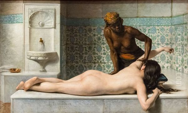 Le Massage scene de Hammam (The Massage in the Harem) by Edouard Bernard Debat-Ponsan