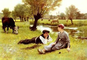 Le Flirt (Flirting) by Edouard Bernard Debat-Ponsan