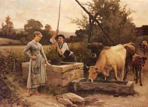 At the Well by Edouard Bernard Debat-Ponsan