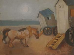 Horses By The Seashore by Felix Nussbaum