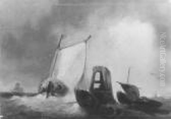 Fischerboote Auf Bewegter See - view 1