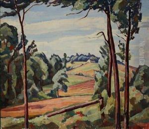 View Of A Farm On A Knoll by Edgar Hewitt Nye