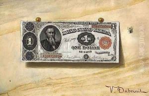 Trompe L'Oeil Still Life with Dollar Bill and Fly by Victor Dubreuil