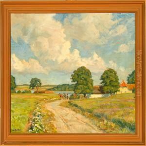 A Danish Summer Landscape by Borge C. Nyrop