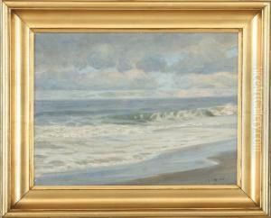 Costal Scenery With Braking Waves by Borge C. Nyrop