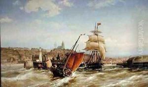 Boulogne Harbour by Cornelis Christiaan Dommelshuizen