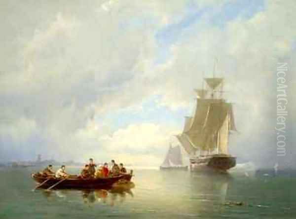 A Ship Becalmed and a Rowing Boat - view 1