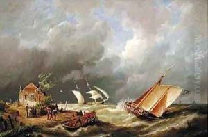 Cottage on the Isle of Borkum by Cornelis Christiaan Dommelshuizen