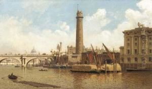 A View Of Waterloo Bridge, With St Paul's In The Distance by John O'Connor