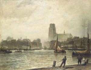 Rotterdam, seen from Fyenoord by Cornelis Christiaan Dommelshuizen