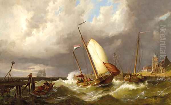 Riverview in Holland, figures fishing - view 1