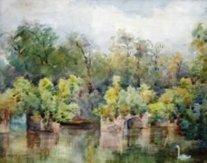 Lake Scene With Swan