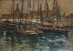 Harbour And Fort, Concarneau by Aloysius C. O'Kelly