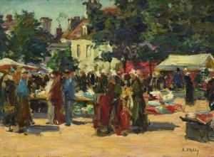 French Market Scene by Aloysius C. O'Kelly