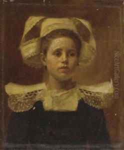 Portrait Of A Breton Child by Aloysius C. O'Kelly