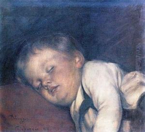 Fallen Asleep by Franz Von Defregger