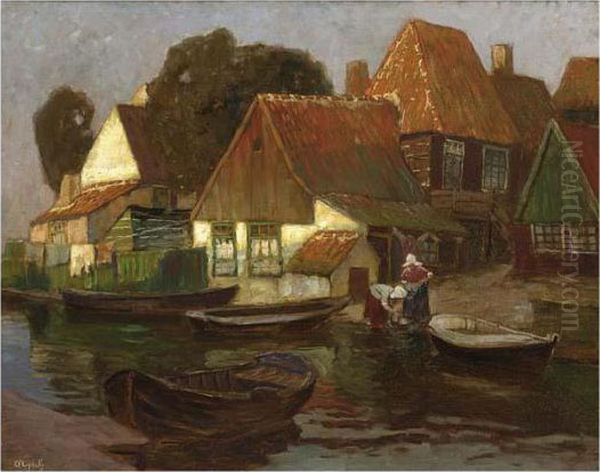 Washerwomen Near The Waterside, Possibly Volendam - view 1