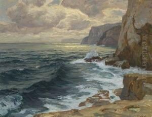 Felsige Meereskuste. by Karl O'Lynch Van Town