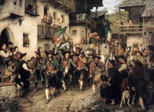 Tyrolean landsturm coming home in the war of 1809