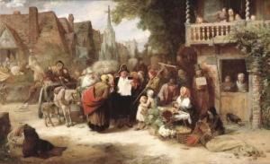 Market Day, The Arrival Of The Hippodrome by George Bernard O'Neill