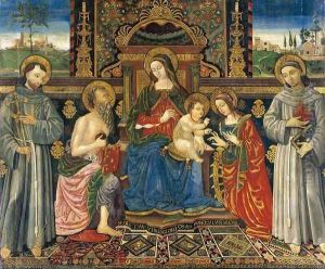 Madonna and Child Enthroned with Saints 1500 by Francesco Di Gabriele Da Viterbo