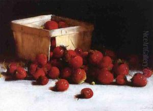 Still Life with Strawberries and Ostrich Egg Cup by Joseph Decker