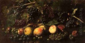 Still Life with Grapes and Pears by Joseph Decker
