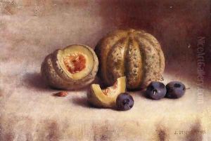 Still Life with Plums and Melons by Joseph Decker