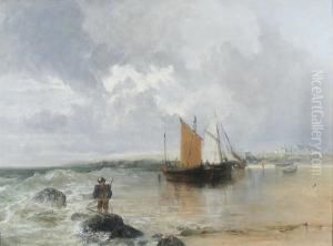 Shrimping On Morecambe Bay by John Wright Oakes