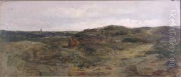 An Anglesey Landscape With Distant Cottage And Windmill - view 1