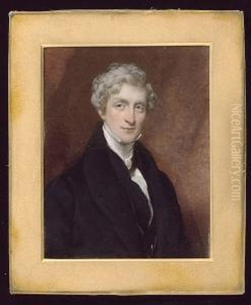 A Gentleman, Wearing Black Coat, Matching Waistcoat And White Cravat - view 1