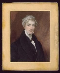 A Gentleman, Wearing Black Coat, Matching Waistcoat And White Cravat by Octavius Oakley