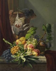 Variety Still Life With Fruits And Slain Songbirds by Anthony Oberman