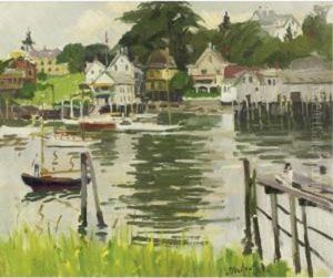 Boothbay Harbor Yacht Club, Maine by George Oberteuffer