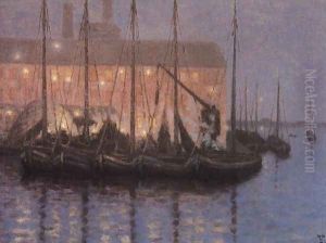 La sucrerie au crepuscule by William Degouve de Nuncques