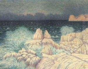 Storm on the north coast by William Degouve de Nuncques