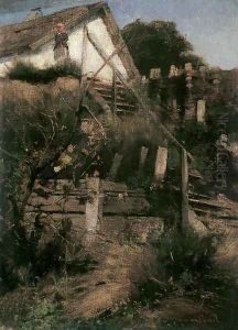 Faluvege, 1880 by Lajos Deak-Ebner