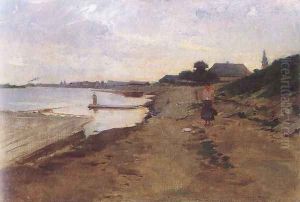 Folyópart, 1877-80 by Lajos Deak-Ebner